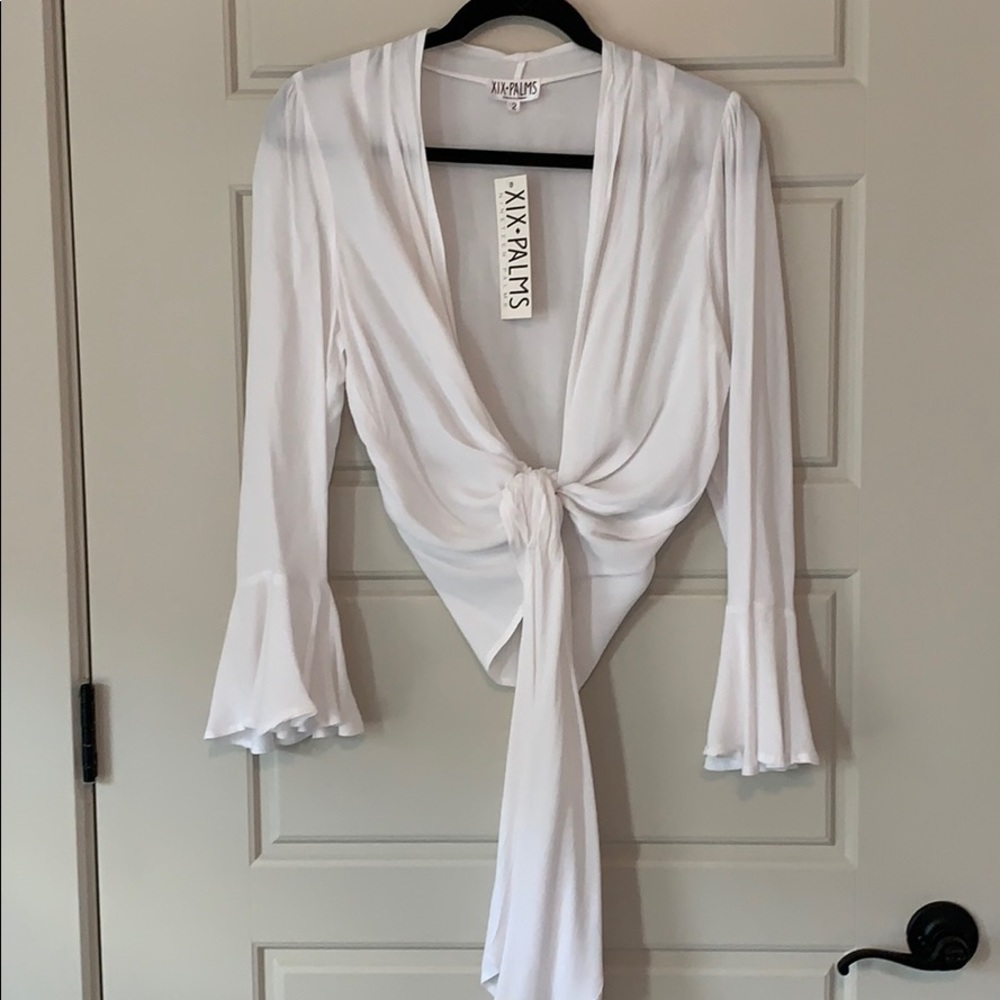 NWT XIX Palms tie front crop